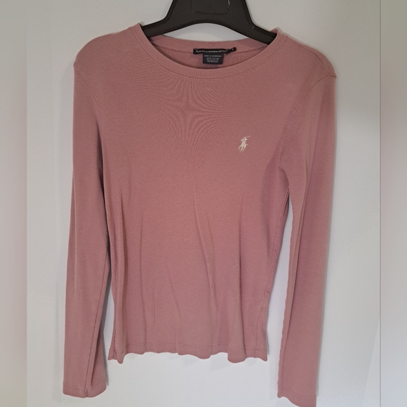 Ralph Lauren Sport Women's Size Small Pink Long Sleeve Tee Shirt - Picture 5 of 5